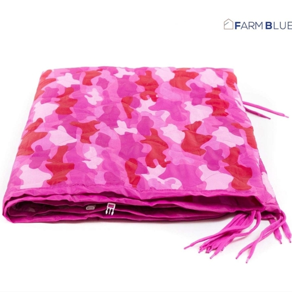 Farm Blue Pink Camo Military Camping Blanket - Picture 4 of 8
